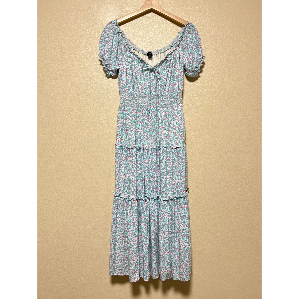 J.Crew Size 00 Dress Maxi Milkmaid Regency Renaissance Princess Ditsy Floral